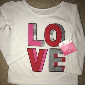 NWT Girls 12 Months Valentines LOVE Shirt Cute!